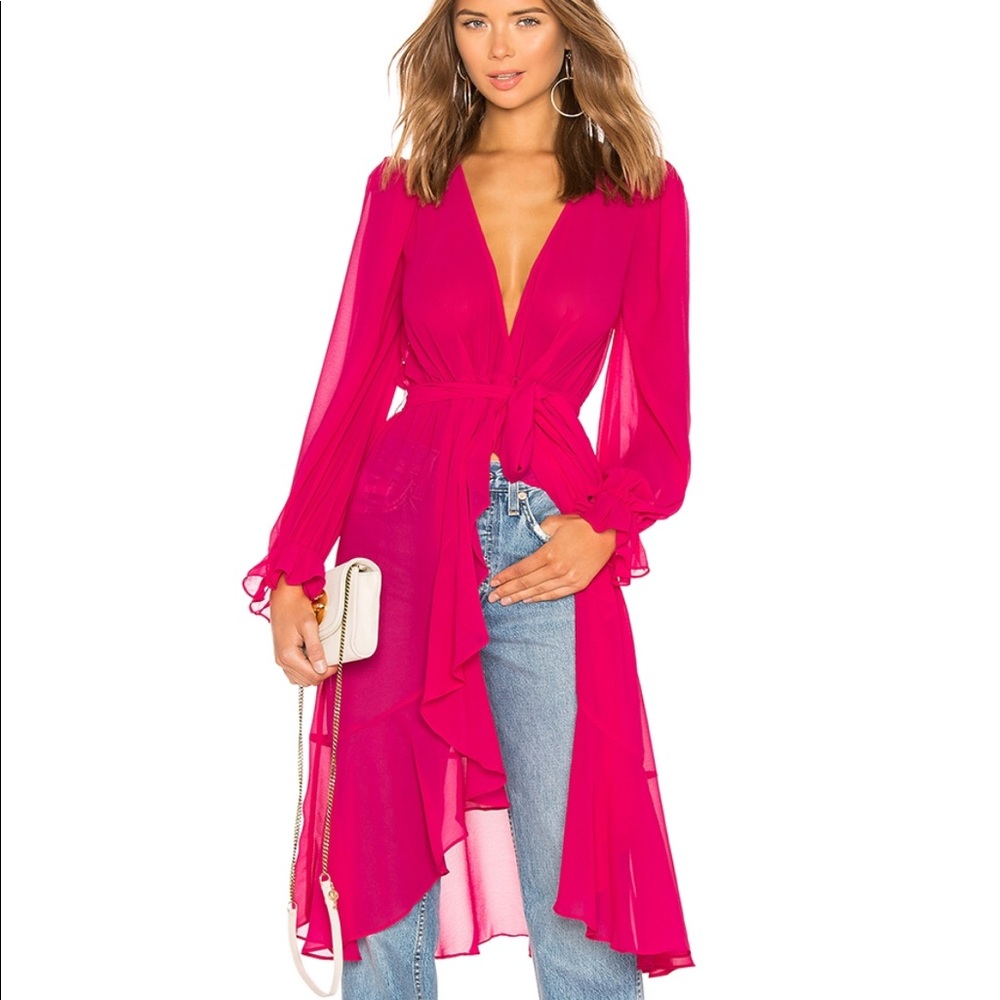 LPA Ruffle Duster In Fucshia